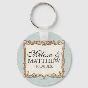 Gatsby Art Deco Nouveau Lace Faux Gold Tulip Keychain