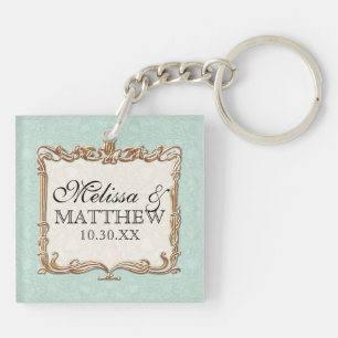 Gatsby Art Deco Nouveau Lace Faux Gold Tulip Keychain