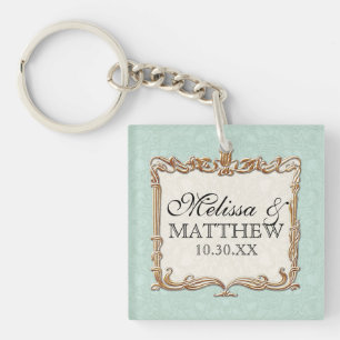 Gatsby Art Deco Nouveau Lace Faux Gold Tulip Keychain