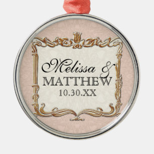 Gatsby Art Deco Nouveau Lace Faux Gold Tulip Metal Ornament