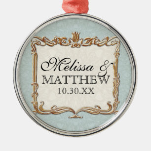 Gatsby Art Deco Nouveau Lace Faux Gold Tulip Metal Ornament