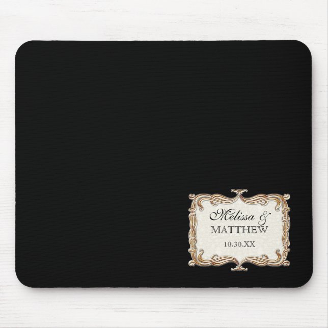 Gatsby Art Deco Nouveau Lace Faux Gold Tulip Mouse Pad (Front)