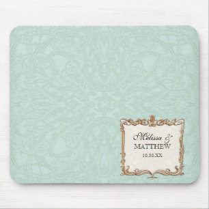 Gatsby Art Deco Nouveau Lace Faux Gold Tulip Mouse Pad