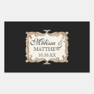 Gatsby Art Deco Nouveau Lace Faux Gold Tulip Sticker