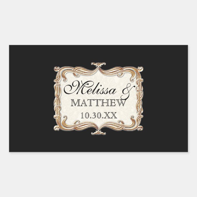 Gatsby Art Deco Nouveau Lace Faux Gold Tulip Sticker (Front)