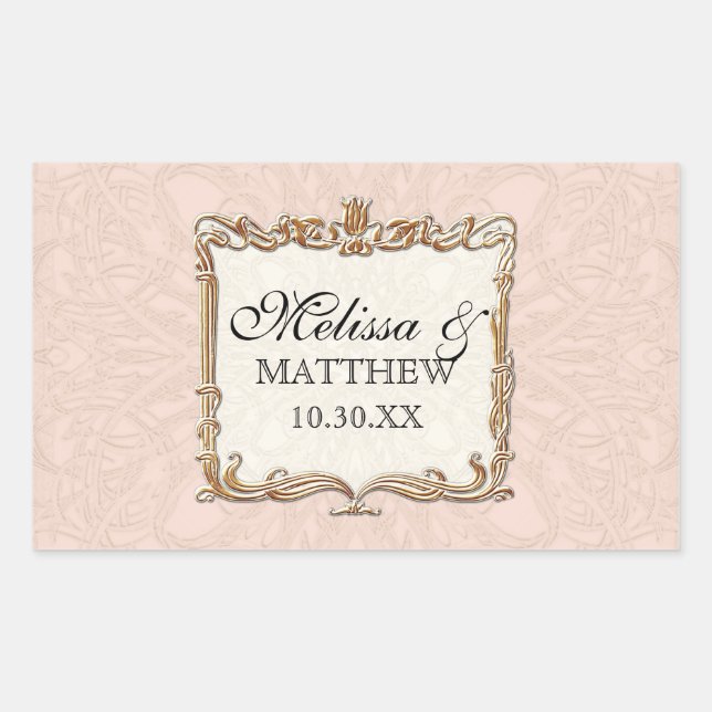 Gatsby Art Deco Nouveau Lace Faux Gold Tulip Sticker (Front)