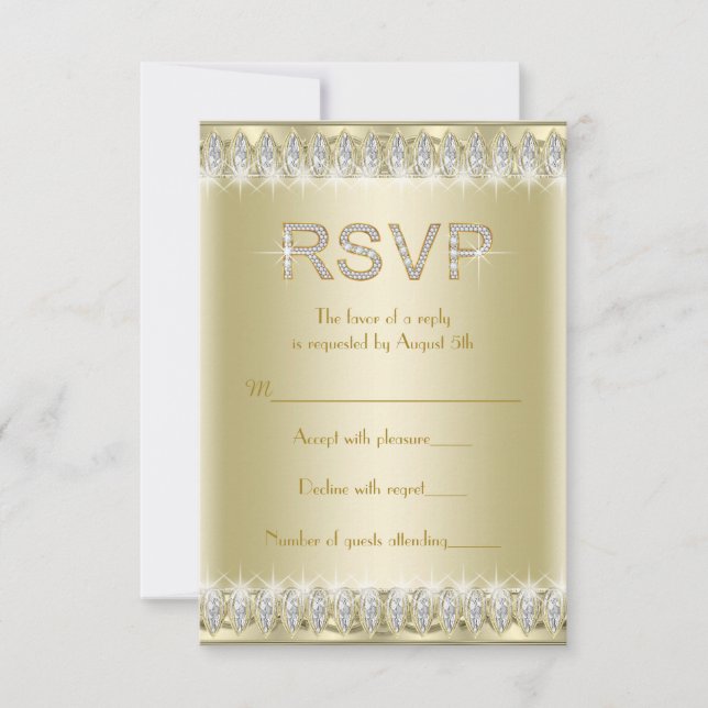 Gatsby Art Deco Roaring 20's RSVP (Front)
