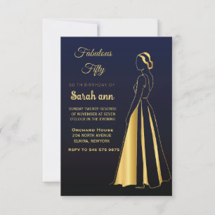 Gatsby Art Deco Style 50th B'day invitation