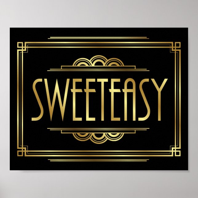 Gatsby Art Deco SWEETEASY Sign Print (Front)