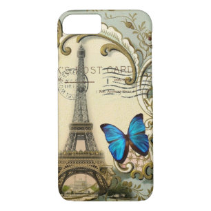 gatsby art deco swirls Vintage paris eiffel tower Case-Mate iPhone Case