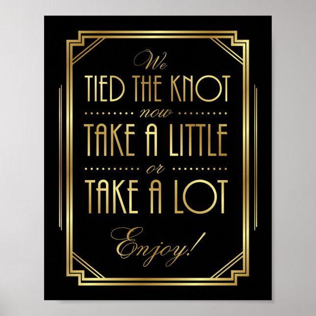 Gatsby Art Deco WEDDING TREATS Sign Print (Front)