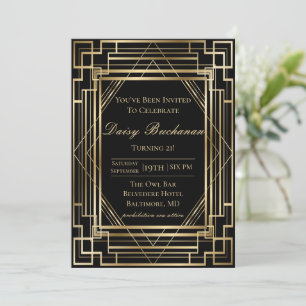 Gatsby Birthday Invitation Roaring 20s Party 