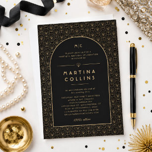 Gatsby Birthday Party Invitation Art Deco