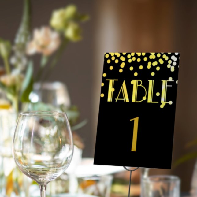 Gatsby & Glam Black & Gold Wedding Suite   Table Number (Creator Uploaded)