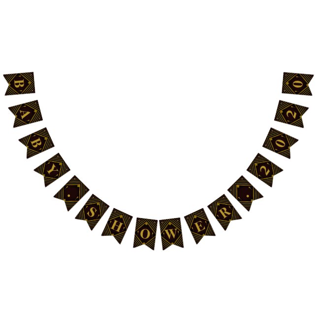 Gatsby Gold 2020's Baby Shower Bunting Flags (All)