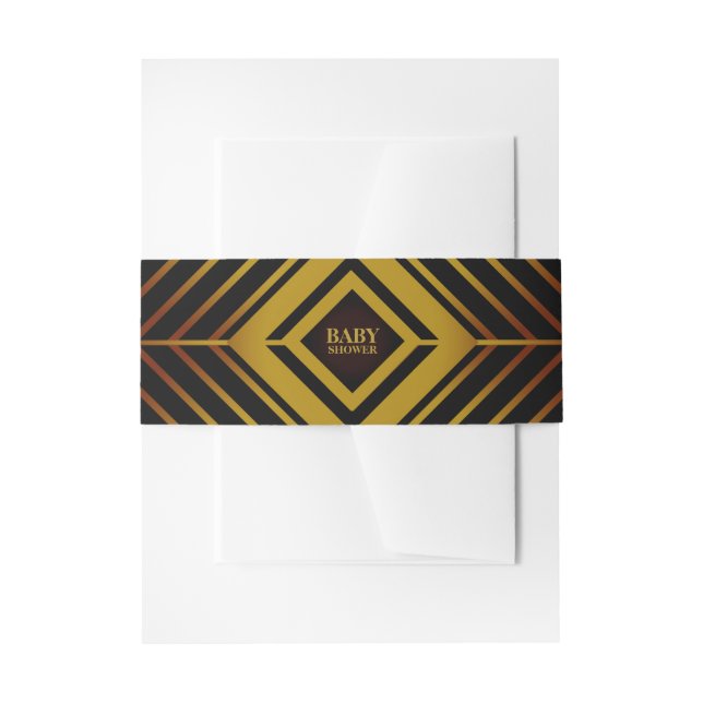 Gatsby Gold 2020's Baby Shower Invitation Belly Band (Front Example)