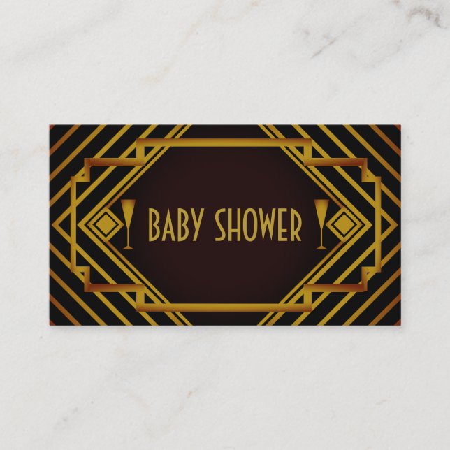 Gatsby Gold 2020's Baby Shower Ticket Invitation (Front)