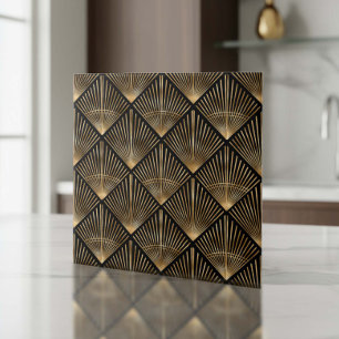 Gatsby Gold Art Deco Fan Pattern ID1188 Tile