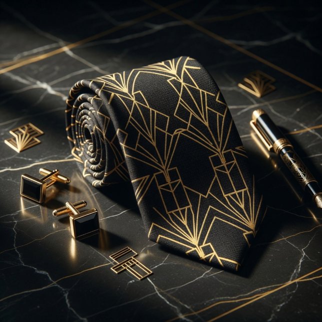 Gatsby Gold Art Deco  Tie (Creator Uploaded)