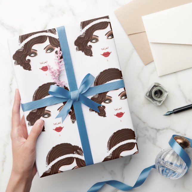 Gatsby Gold Flapper Birthday Bridal Shower Party Wrapping Paper (Gifting)