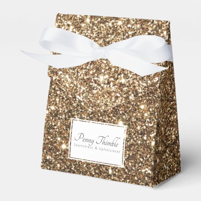 Gatsby Gold Glitter Favor Box (Front Side)