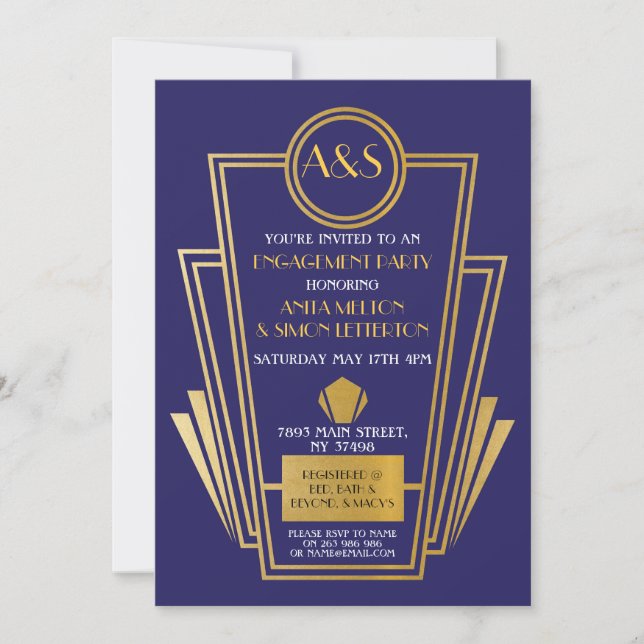 Gatsby Gold, Invitation du Parti d'engagement Art  (Devant)