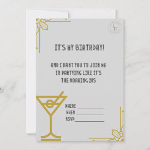 Gatsby - Invitation d'anniversaire des Années Foll