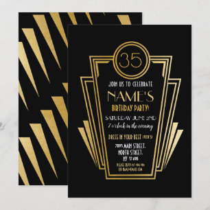 Gatsby, Invitation d'or de la fête d'anniversaire 