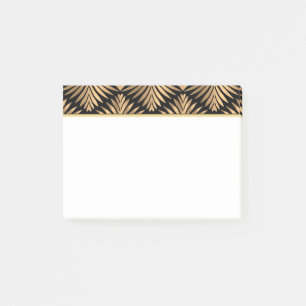 Gatsby Retro Art Deco Black Gold Floral Damask Post-it Notes