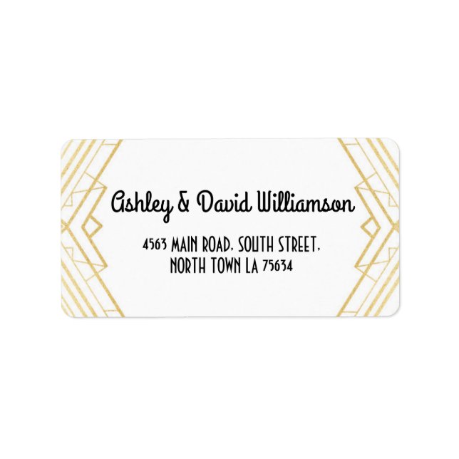 Gatsby Return Address Art Deco Label Wedding (Front)