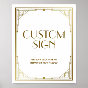 Gatsby Roaring 20s Art Deco Speakeasy Custom Sign