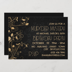 Gatsby Style, Murder Mystery Birthday Party Invitation