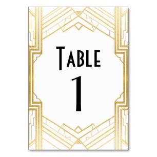 Gatsby Table Number 1920's Roaring 20s Wedding