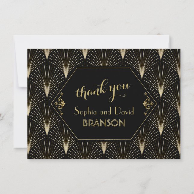 Gatsby Vintage Art Déco MERCI Mariage (Devant)