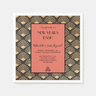 Gatsby Vintage Art Deco New Years Eve Party Napkin