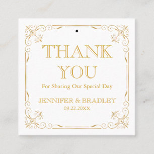 Gatsby Vintage Wedding Favour Tag Custom Colour