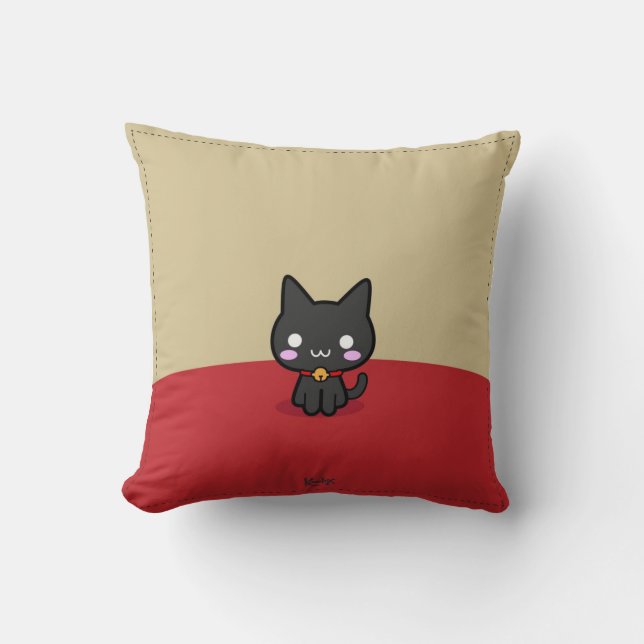 Gatto ♥ Bunnie (cute pillow) Throw Pillow (Front)
