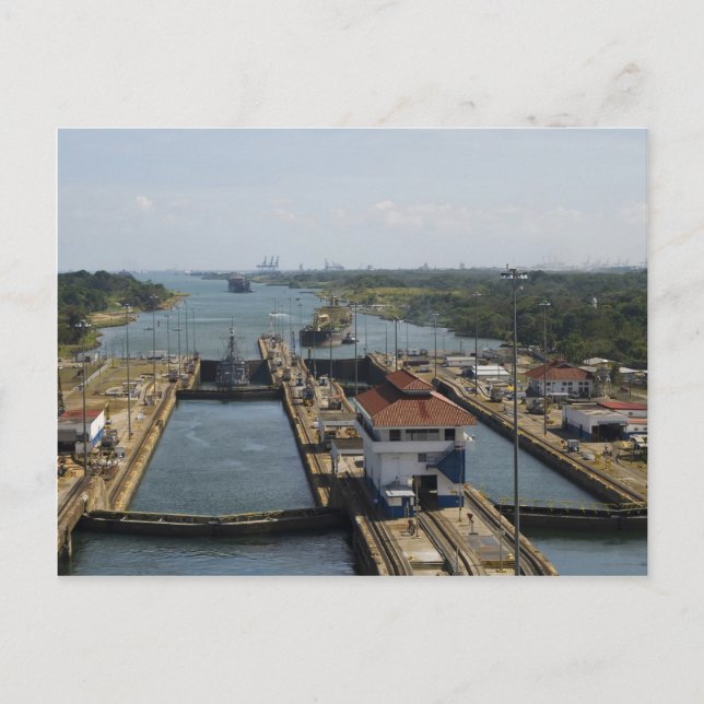 Gatun Locks 7 Postcard (Front)