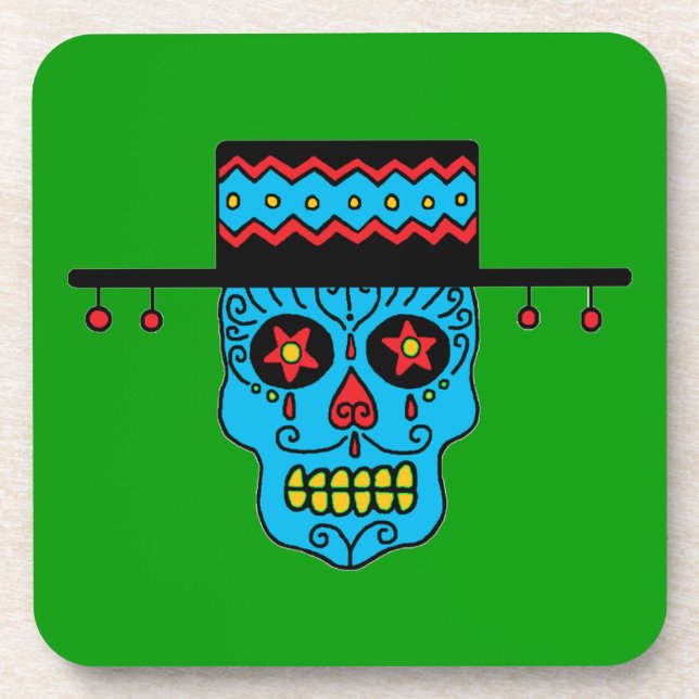 Gaucho Sugar Skull Coaster (Front)