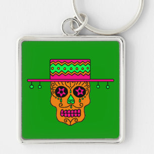 Gaucho Sugar Skull Keychain