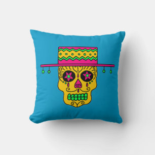 Gaucho Sugar Skull Throw Pillow