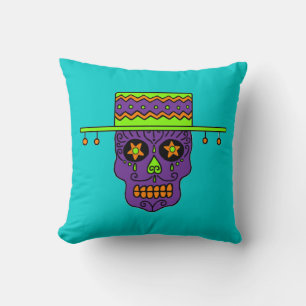 Gaucho Sugar Skull Throw Pillow