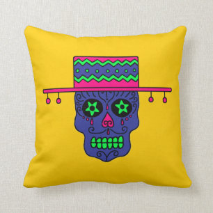 Gaucho Sugar Skull Throw Pillow