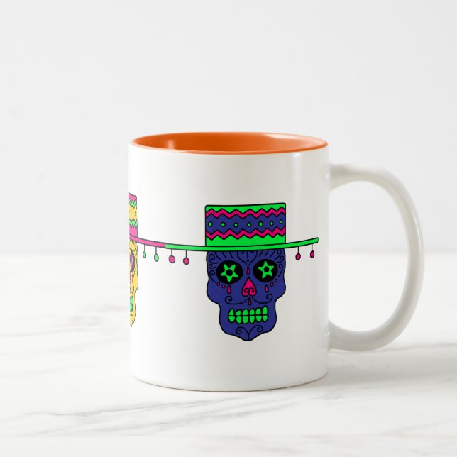 Gaucho Sugar Skull Two-Tone Coffee Mug (Right)