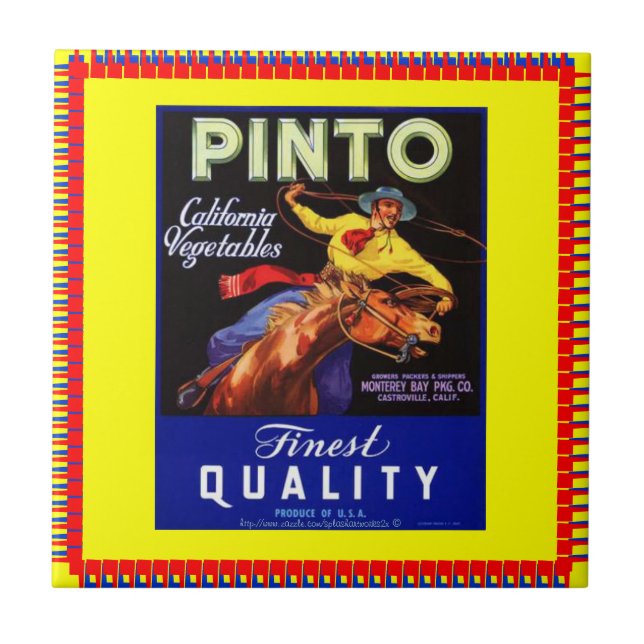 "Gaucho Tile-Vintage vegetables Ad-Circa 1940" Tile (Front)