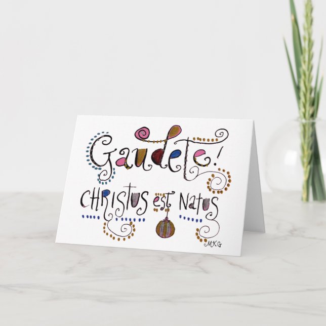 Gaudete Latin Mass Catholic Christmas Card (Front)