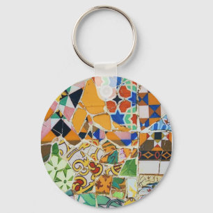 Gaudi Ceramic Tile Keychain