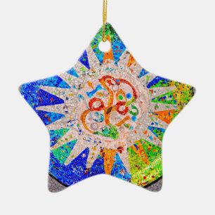 Gaudi Detail Blue Ceramic Ornament