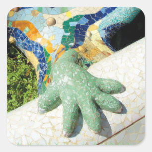 Gaudi Hand Mosaic Square Sticker