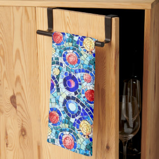 Gaudi Inspired Multicolor Mosaic Pattern Kitchen Towel